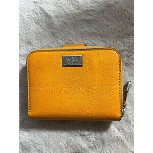 Coach Burnt Orange Leather Bi-Fold Wallet With Card Slots & ID Window